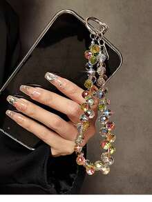 Stylish Crystal Chain Wristlet, High-Quality Short Wrist Strap For Women, Versatile For Travel, Shopping, Phone Case, Bag Accessory