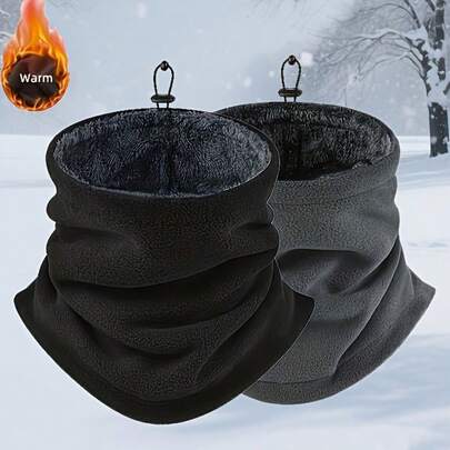 Cuello de invierno grueso y cálido, transpirable y a prueba de viento con forro de felpa suave, adecuado para uso diario, ciclismo y diversas actividades al aire libre. Se puede usar de múltiples formas, sirviendo como cuello, máscara facial, gris