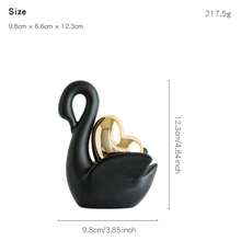 1/2pcs Love Swan Figurines, Luxury Modern Home Decor Accessories, Unique Artistic Ceramic Swan Statue For Living Room, TV Cabinet, Wedding, Valentine's Day Gift - Multicolor - View 8