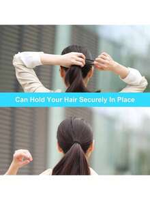 10 pezzi di elastici per capelli neri adatti per capelli spessi e ricci, fermacode per coda di cavallo, elastici per capelli adatti per uso quotidiano, acconciature, trucco, trucco da sposa, capelli all'aperto, doccia ed elastici per capelli, fasce per capelli, accessori per capelli, elastici per capelli, scrunchies