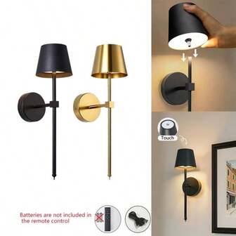 2 sztuki dekoracyjnej lampy ściennej z akumulatorem USB, lampa ścienna z pilotem, lampa ścienna LED, do sypialni, korytarza, dekoracji wnętrz