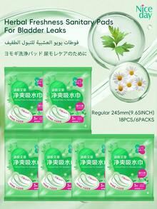 Niceday 18片/6包 245mm轻度失禁护垫 艾蒿洋甘菊卫生巾 日用护垫 迷你卫生巾 除臭 暖宫 女士卫生巾 超强吸收 无侧漏 透气干爽 孕妇老人适用 - 245mm(18pcs/6packs) - 查看 2