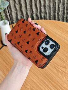 GALLAPLE Wallet - Style Mobile Phone Case Black White Heart Pattern Phone Case Cover Cute Love Design Protective Shockproof Slim Fit Fashion Accessory, Phone Case Comes With A Magnetic Slot Holder, Making It More Convenient To Store ID Cards For IPhone 17Promax 17Air 17Pro 17 16Promax 16 15 14 13 12 Plus Pro S25Ultra 25 24 23 22 Plus Case - 黑色 - 查看 9