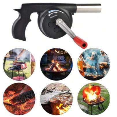 1 pza de Soplador de Aire para Barbacoas, Asados, Actividades al Aire Libre,  Soplador de Aire Manual, Soplador Manual de Carbón y Leña – Para Asados y Fogatas, Soplador de Aire multifuncional,