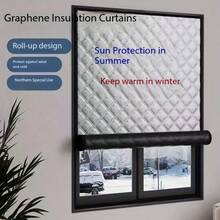 1 pieza Cortina opaca y aislante térmica reforzada, sin necesidad de perforación para dormitorio, sala de estar, ventana, a prueba de viento, cálida, aislamiento de temperatura - 90 cm x 120 cm - Ver 8