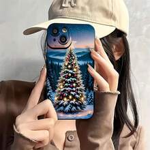 ¡funda de teléfono con árbol de Navidad festivo! Compatible con fundas de teléfono   17  16 Pro Max  15 Pro Max  13 y  12 Hecho de material de TPU, brinda protección contra golpes y caídas Es un regalo perfecto para familiares, amigos y seres queridos en esta temporada navideña. - Negro - Ver 1