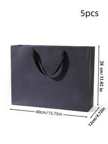 1个纯黑色纸质礼品袋，适用于送礼、圣诞节、返校季及其他场合 - 多色 - 查看 13
