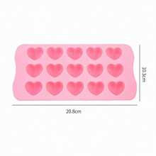 1pc Pink Silicone Ice Cube Tray Mold Transparent Heart-Shaped Ice Cube Tray For Home Kitchen Ice Cube And Chocolate Mold - Pink - View 5