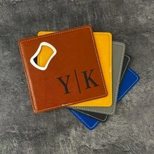 1pc/5pcs/10pcs/20pcs Customized Engraved Black Marble Texture Wooden Coasters, Personalized Coaster Gifts, Housewarming, Wedding, Anniversary Gifts - Black Marble - View 9