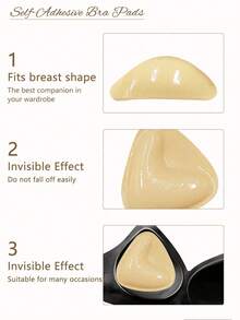 1对双面粘性胸垫 - 透气硅胶三角提拉胸垫，超强提拉，可重复使用 | 适用于无肩带文胸、比基尼文胸、泳衣文胸和运动文胸 | 舒适隐形，打造自然胸型 | 持久耐用 - 彩色 - 查看 8