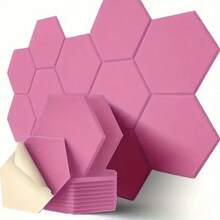 12pcs Self-Adhesive Acoustic Foam Panels, 12x10 Inches, High Density 339.51LB/M², Sound Absorbing Insulation Decorative Tiles, No Nails Wall Decor, Multi-Purpose For Valentine's Day, Home, Study, Office, Classroom, Christmas & New Year Decoration, Photo Display, Message Board, Creative New Year Gift - Multicolor/A - View 14