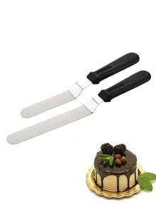 3pcs Cake Scraper Set, Stainless Steel Icing Scraper Set For Cake Smoothing - 6 Inch, 8 Inch, 10 Inch Cake Decorating Tools Back To School