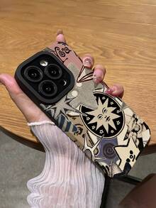 1pc Fashionable Minimalist Personalized Star Art Splicing Vertical Stripe High-End Faux Leather Anti-Fall Anti-Fingerprint Shock-Proof Phone Case Compatible With Apple And Models, Suitable As Birthday, Holiday Gift For Friends, Family, Couples - Multicolor - View 5