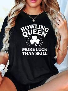 Green Festival Women'S ShortSleeve TShirt Bowling Graphic Print With FourLeaf Clover Bold Lettering, Black Casual Round Neck Top SpringSummer, Washable220g High-Quality Pure Cotton T-Shirt With Minimalist Printing, Soft And Breathable Fabric, Comfortable And Loose, Suitable For All Day Wear, Suitable For Office Casual Wear, Spring And Summer Daily Appearance, Elegant And Youthful Design Ropa De HombreRetro Savannah Baseball T-Shirt, Vintage Soft Tee, Unisex Shirt, Banana Fan Gift, Summer Sports Top Redd Ghetto Superstar Graphic T-Shirt Hip-Hop Music Shirt, Masa Merch, Rapper Shirt - màu đen - Xem 1