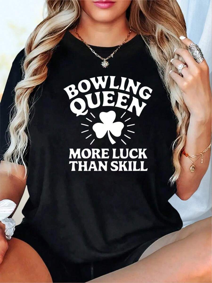 Green Festival Women'S ShortSleeve TShirt Bowling Graphic Print With FourLeaf Clover Bold Lettering, Black Casual Round Neck Top SpringSummer, Washable220g High-Quality Pure Cotton T-Shirt With Minimalist Printing, Soft And Breathable Fabric, Comfortable And Loose, Suitable For All Day Wear, Suitable For Office Casual Wear, Spring And Summer Daily Appearance, Elegant And Youthful Design Ropa De HombreRetro Savannah Baseball T-Shirt, Vintage Soft Tee, Unisex Shirt, Banana Fan Gift, Summer Sports Top Redd Ghetto Superstar Graphic T-Shirt Hip-Hop Music Shirt, Masa Merch, Rapper Shirt - màu đen - Xem 1