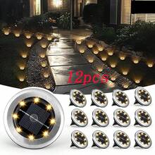 VOLACI 8/12 件装迷你 8LED 太阳能灯，户外不锈钢地埋式太阳能灯，太阳能路径灯，适用于庭院、花园、走道、车道，太阳能景观照明，太阳能供电，无需外部电源，适合户外使用（升级版） - 彩色 - 查看 10