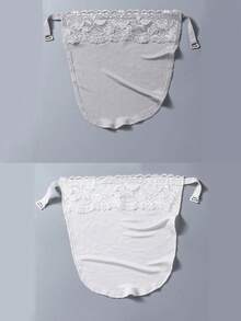 1pc New Premium Strapless And Anti-Lightning Monodeluxe Silk Camisole With Lace Edges And Mock Collar