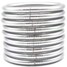 Set de 9 piezas de pulseras de silicona con encantos, pulseras de bangle a prueba de agua para mujeres - Multicolor - Ver 23