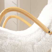 HOMCOM Rocking Chair Swing Chair Armchair, Nursing Chair Wool Look Up To 120 Kg, Ideal For Bedroom & Living Room, White - White - View 5