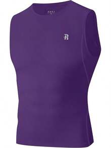 GYHSRunhit Sleeveless Compression Shirt Men Top Athletic Muscle Shirts Men - 紫色 - 查看 1