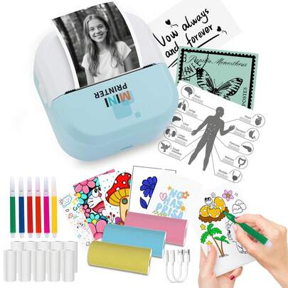 Label Maker Machine | Portable Label Printer With Bluetooth 4.2 | 57mm Thermal Printer For Sticker Maker Projects | Thermal Printer Compatible With  Label Printer For Home & Office