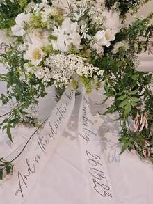 Customizable Butterfly Veil For Brides-To-Be - Elegant White Polyester Bridal Headpiece With Personalized Ribbon, Wedding Accessory, Bridesmaid Gift, Photography Prop, Bridal Shower Gift - Multicolor - View 2