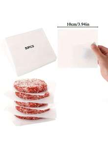50pcs Round Parchment Paper Sheets,Non-Stick Waterproof Oil Proof Meat Wrapping Paper Squares,White Paper, Hamburger Paper, Round Food Mat Paper, Oil-Absorbing And Oil-Proof Paper, Non-Stick Food Paper, Healthy Baking Paper - Multicolor - View 6