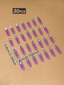 30个装女士透明紫色发夹，简约风格，小巧精致，鳄鱼夹设计，女士发饰，发夹，度假配饰，适合日常休闲和户外佩戴，发饰，女士配饰，发卡，发夹，头部配饰，发卡 - 淡紫色 - 查看 4