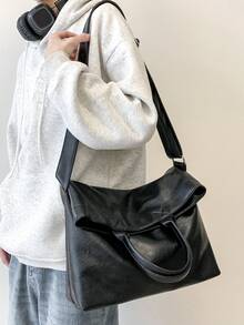 Korean Style Handbag Shoulder Bag Tote Bag, Unisex Design, Large Capacity, Suitable For Commuting