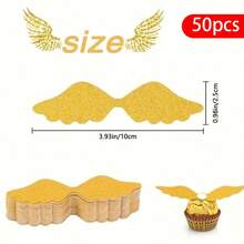 20 chiếc Cánh Phù Thủy Vàng (Có Chấm Keo) Giấy Trang Trí Bao Bì, Thiết Kế Lông Vũ Giấy Lấp Lánh Thanh Lịch, Thích Hợp Cho Trang Trí Cây Thông Noel, Tiệc Sinh Nhật Và Sự Kiện Theo Chủ Đề Kỳ Ảo - Nhiều màu - Xem 11