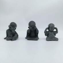 Bộ 3 tượng Thiền sư Ba nhà sư thông thái, Tượng Thiền sư thu nhỏ in 3D, "Không nhìn điều ác, không nghe điều ác, không nói điều ác", Tượng Phật giáo cổ điển sáng tạo, Thích hợp cho gia đình, văn phòng, trang trí phòng trà, phòng ngủ, văn phòng, đồ trang trí Phật hoạt hình trên ô tô, bể cá, bàn cà phê, cây cảnh, lý tưởng làm quà tặng năm mới và sinh nhật - Nhiều màu - Xem 11