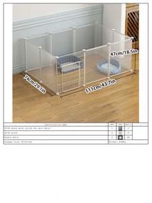 Large Indoor Pet Fence, Freestanding Cat Cage Dog Playpen With Spacious Area, Modular Assembly Cat Crate - Multicolor - View 20