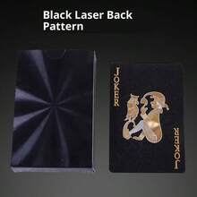 1 عبوة أوراق لعب مرنة ومقاومة للماء مع علبة، تصميم رائع مناسب للحفلات والألعاب والهدايا والاحتفالات، بطاقات سوداء