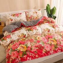 1pc Printed Thick Blanket, Reversible, Soft And Comfortable - Flower Dream - View 7