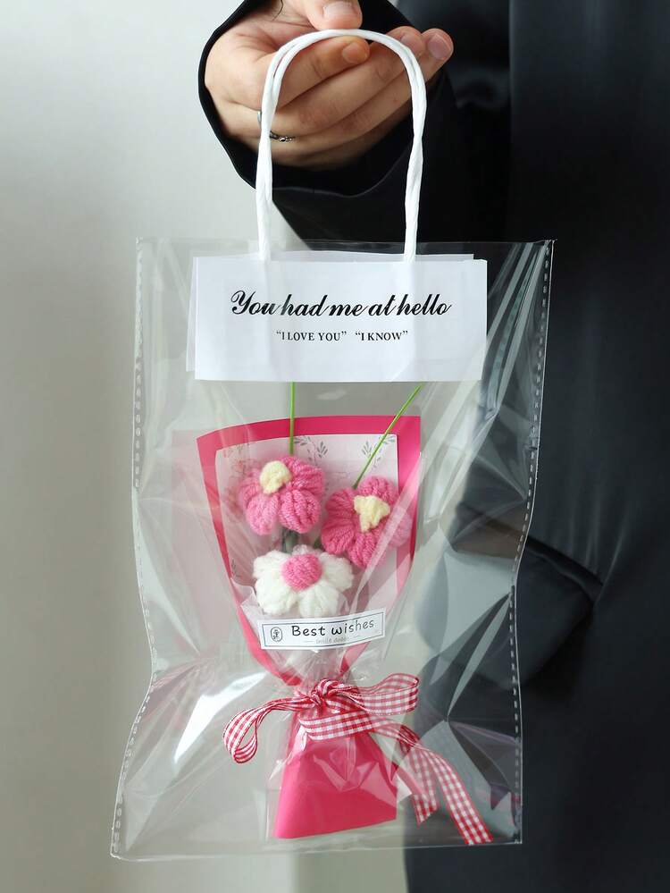 1支迷你人造花，附赠礼品袋，是情人节、母亲节花束和小礼物的理想之选 - 彩色 - 查看 6