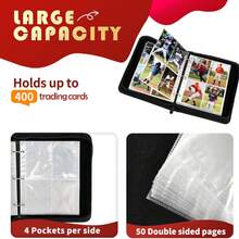 High Quality 4-Pocket Zipper Card Binder, 400-Card Transaction Card Binder, Portable PU Card Collecting Binder, Collection Card Album Folder, Suitable For Cards, MTG, TCG, Sports Cards, Gaming Cards - Multicolor - View 4