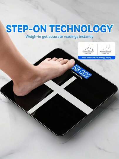 高精度电子秤，396 磅体重秤，超宽浴室秤，带 LCD 高清显示屏和温度显示（可在千克和磅之间切换），适用于家庭、健身房、卧室、户外场所