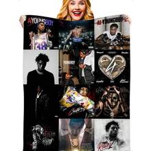 Youngboy Blanket Album Cover For Fans WarmCozy Flannel Blankets Throw Merch For HomeDecor Bed Sofa Living Room For All Season,Gift - 60*80in (150*200cm) - Xem 8