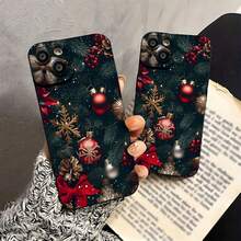Funda para teléfono con diseño "Navidad, Adorno". Compatible con fundas ,  17,  16 Pro Max,  15 Pro Max,  13 y  12. Fabricada en TPU, ofrece protección contra golpes y caídas. Un regalo encantador para familiares, amigos, en días festivos y ocasiones especiales. - Negro - Ver 4