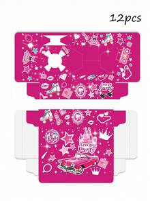 1/6/12pcs Disposable Movie Night Theme Snack Trays, Popcorn Food Drink Holder, Movie Night Snack Trays Boxes With Paper Food Trays For Cinema Movie Birthday Party, Movie Night Party Supplies, Home Food Tray Kitchen Decor