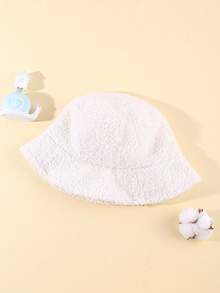 Infant & Toddler Bucket Hat, Infant Winter Fleece Hat, Infant Winter Cap, Wide Brim Fluffy Bucket Hat - Multicolor - View 6