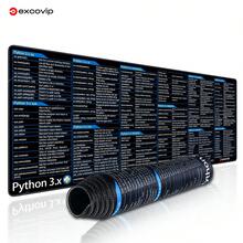 80x30cm/31.4x11.8 Inch Excovip Mouse Pad With Programming Language Command List, Non-Slip, Edging, Suitable For Computer Desk Pad, C++, JAVA, Python, VIM