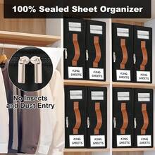4/8 Pack Wardrobe Organizers And Storage, Foldable Bedding Storage For Bedsheets, Duvet Covers And Pillow(Queen Or King Size), Sheet Storage For Wardrobe With Window,Bed Sheet Organizers And Storage - 黑色 - 查看 4