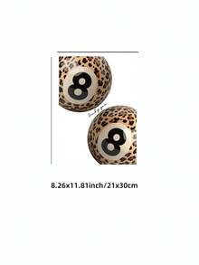 1/3pcs Frameless 3 PiecesLeopard Print Wall Art Set, Vintage 8 Ball & Martini Cocktail Poster Collection, Lucky Girl Aesthetic Decor, Retro Party Theme Prints For Bedroom, Dorm & Bar Wall - Multicolor - View 13