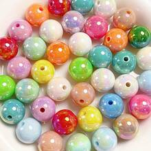 400/200/100pcs 6/8/10mm Multicolor AB Color Acrylic Dual-Color Beads For DIY Jewelry Making, Bracelet Necklace Charming Beads Crafts Accessories