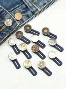 Hebilla de extensión de cintura, clip de ajuste de cintura de jeans desmontable, hebilla elástica sin costuras para el cinturón (estilo aleatorio) - Multicolor - Ver 2