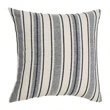 装饰性波西米亚风抱枕套，农舍风格纹理枕套，18 x 18 英寸，适用于椅子、沙发、卧室、客厅等家居装饰，经典蓝米条纹（1 件装，2 件装可选） - 藏蓝色 - 查看 7