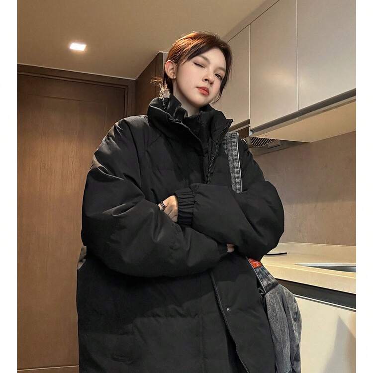Women Outdoor Winter Coats - Black - View 2