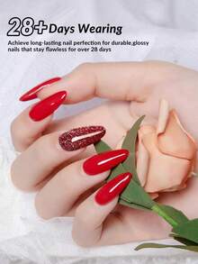 2 Bottles 15ml Nail Extension Gel, 7-In-1 Clear Extension Gel, LED Lamp Cured Colored Rubber Base Coat, Strengthen & Thicken Extension Gel With Rhinestones, Suitable For DIY Home Manicure & Salon Gifts Nails - 無色 - 查看 6