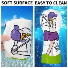 Ladies Swing Golf Club Head Cover; White Golf Club Protective Cover; PU Waterproof Material; Better Protect The Golf Club; - White - View 6